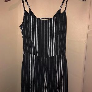 Black & White Striped Short Romper